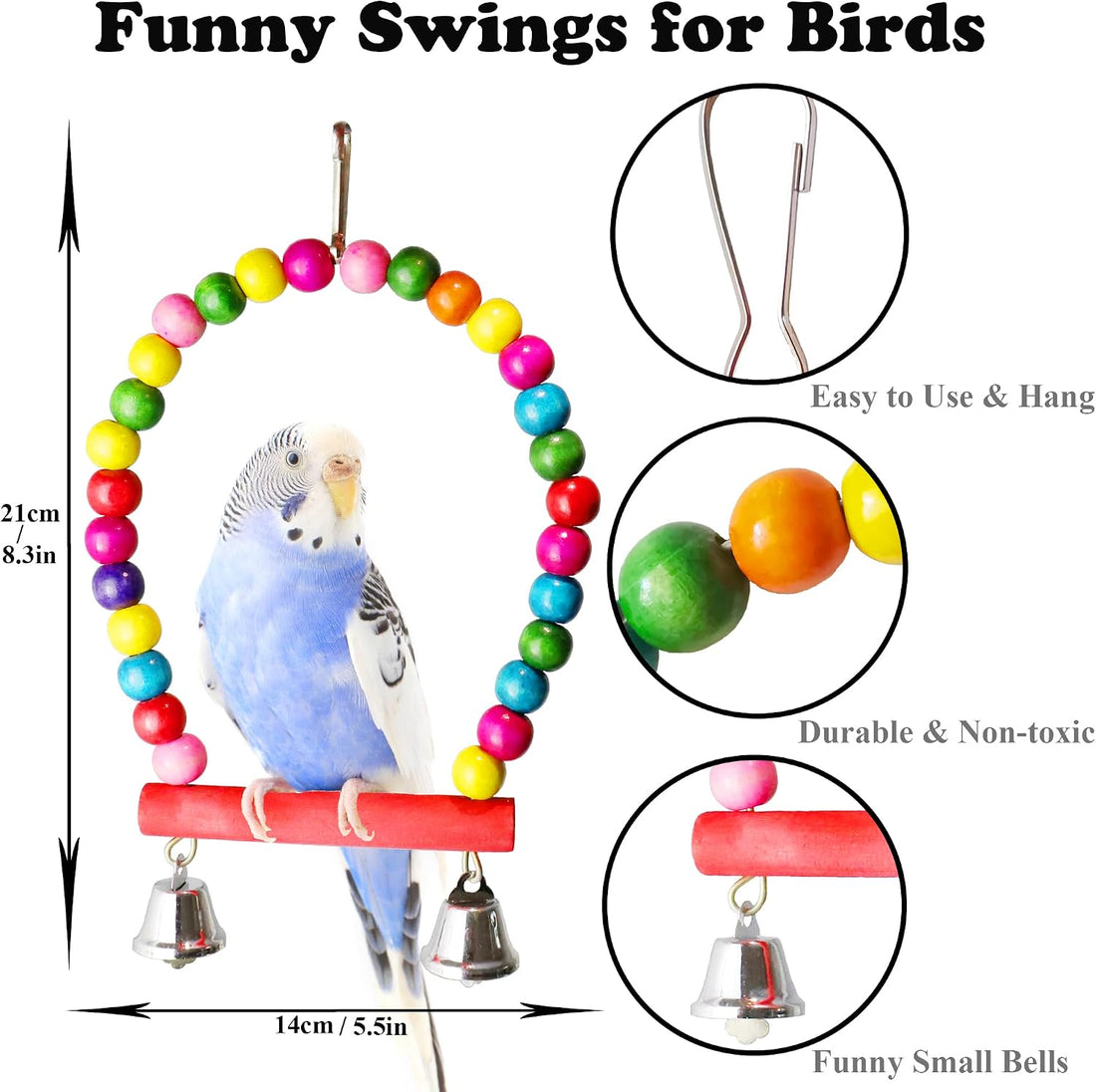 ESRISE 8 Pcs Parakeet Cockatiel Bird Toys