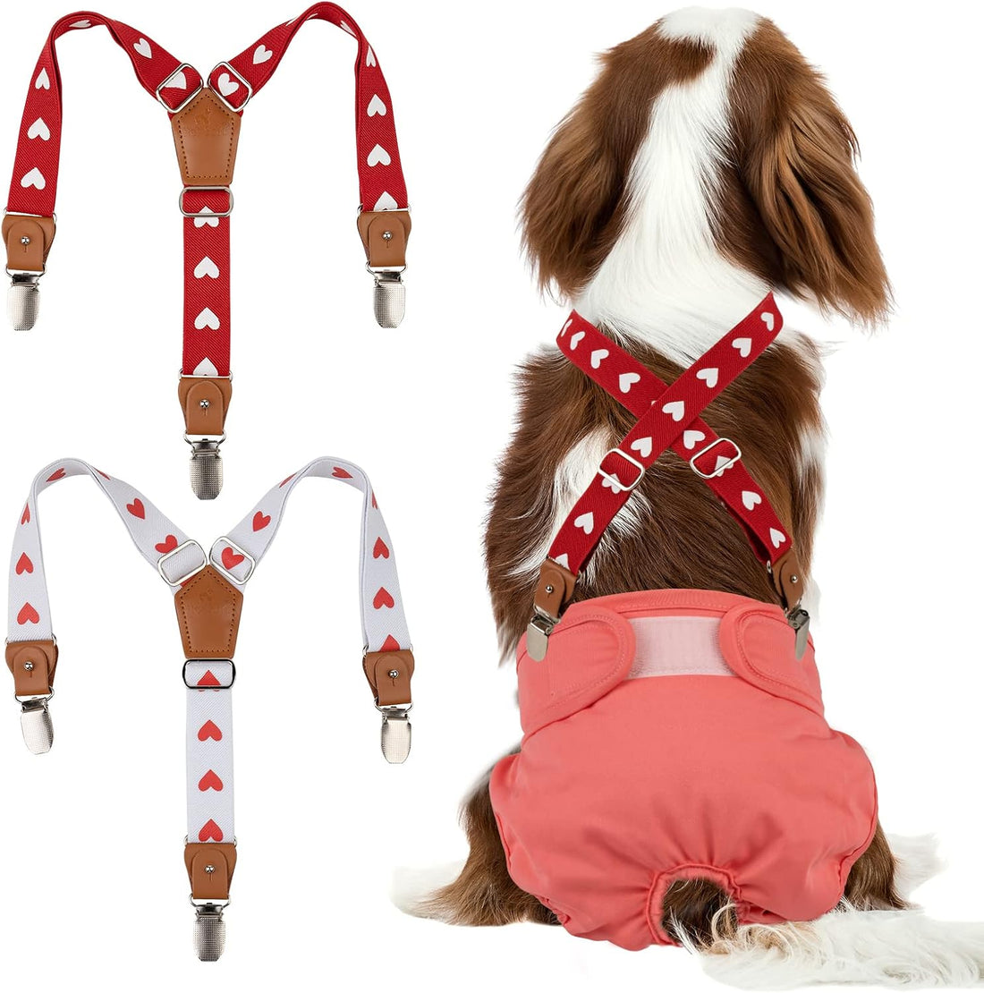 Pet Soft Dog Suspenders 2 Pieces Female Dog Diaper Suspenders