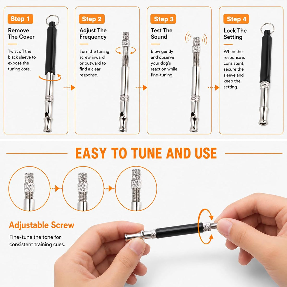 2‑Pack Dog Whistle Ultrasonic Silent, Dog Training Whistle for Recall