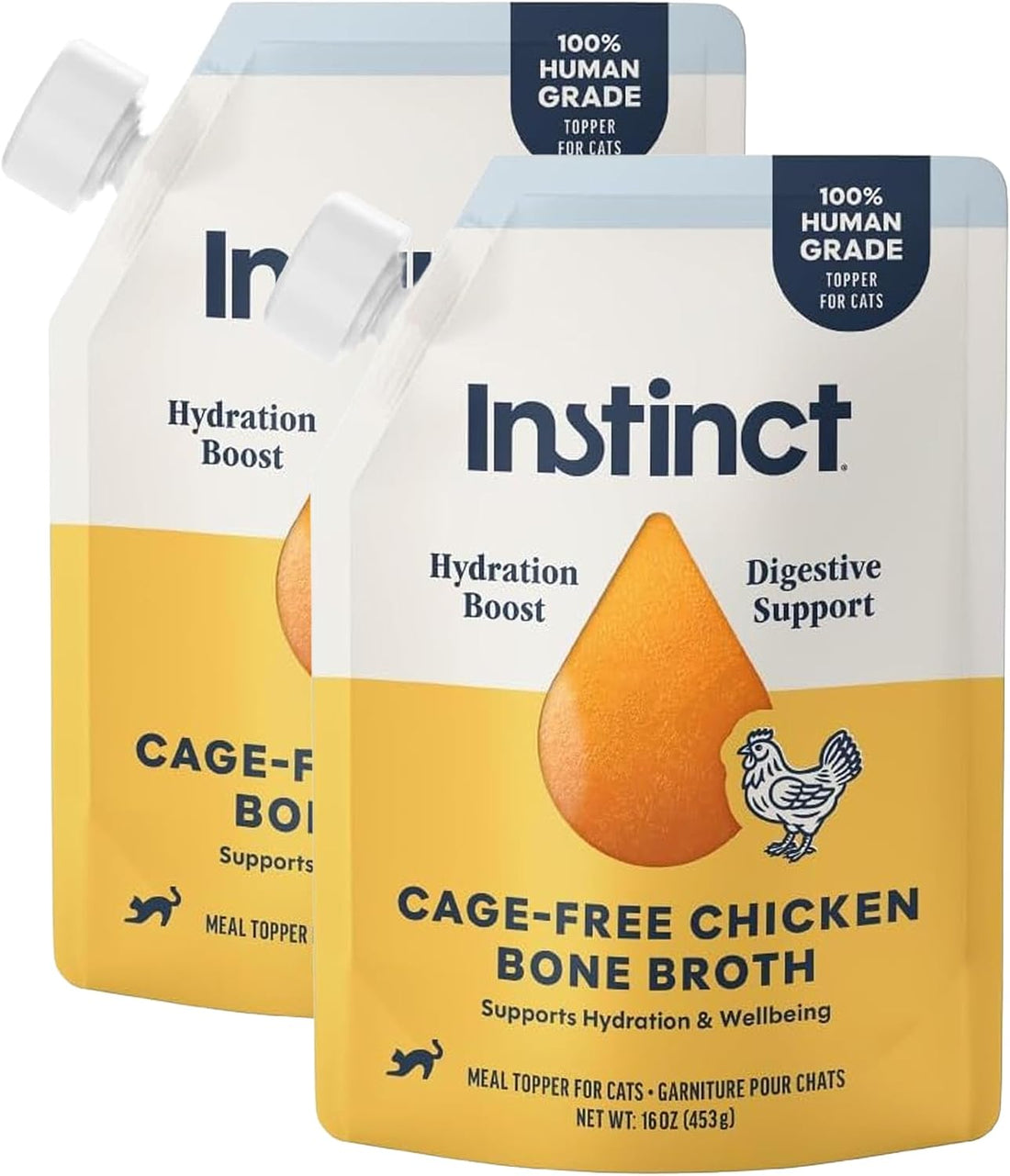 Instinct Bone Broth, Cat Meal Topper, Human Grade, Cage-Free Chicken