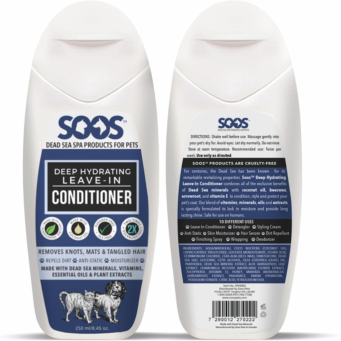 Soos Pets Deep Hydrating Leave-in Conditioner for Dogs and Cats