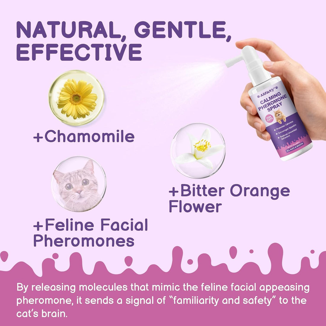 Cat Calming Spray with Pheromone, Cat Anxiety & Stress Relief, 60ML