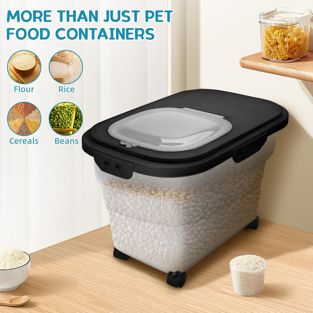 YECERCAN Dog Food Container, Collapsible Pet Food Storage Container