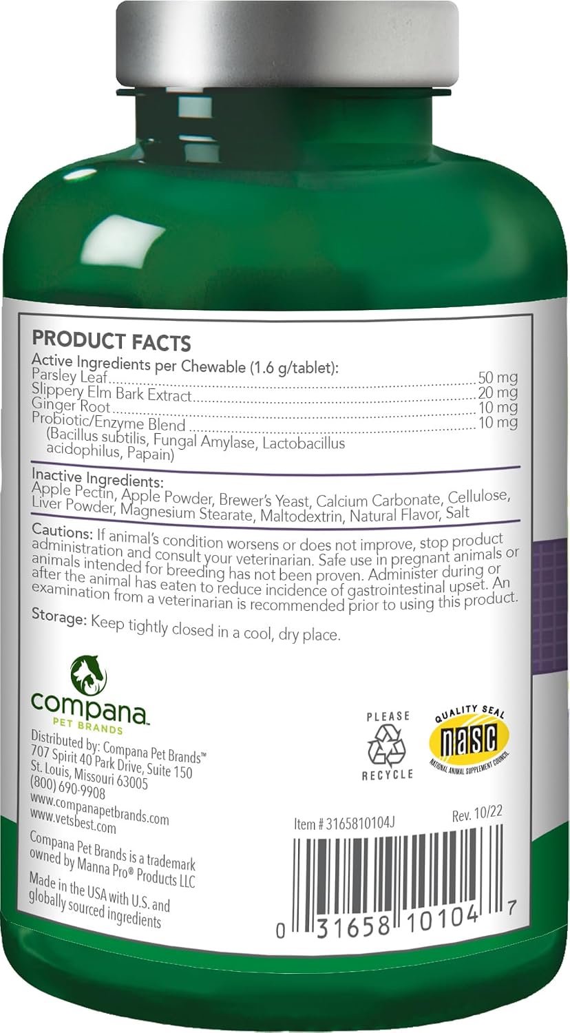 Vet's Best Gas Busters Digestive Support Tablets for Dogs, 90 Count