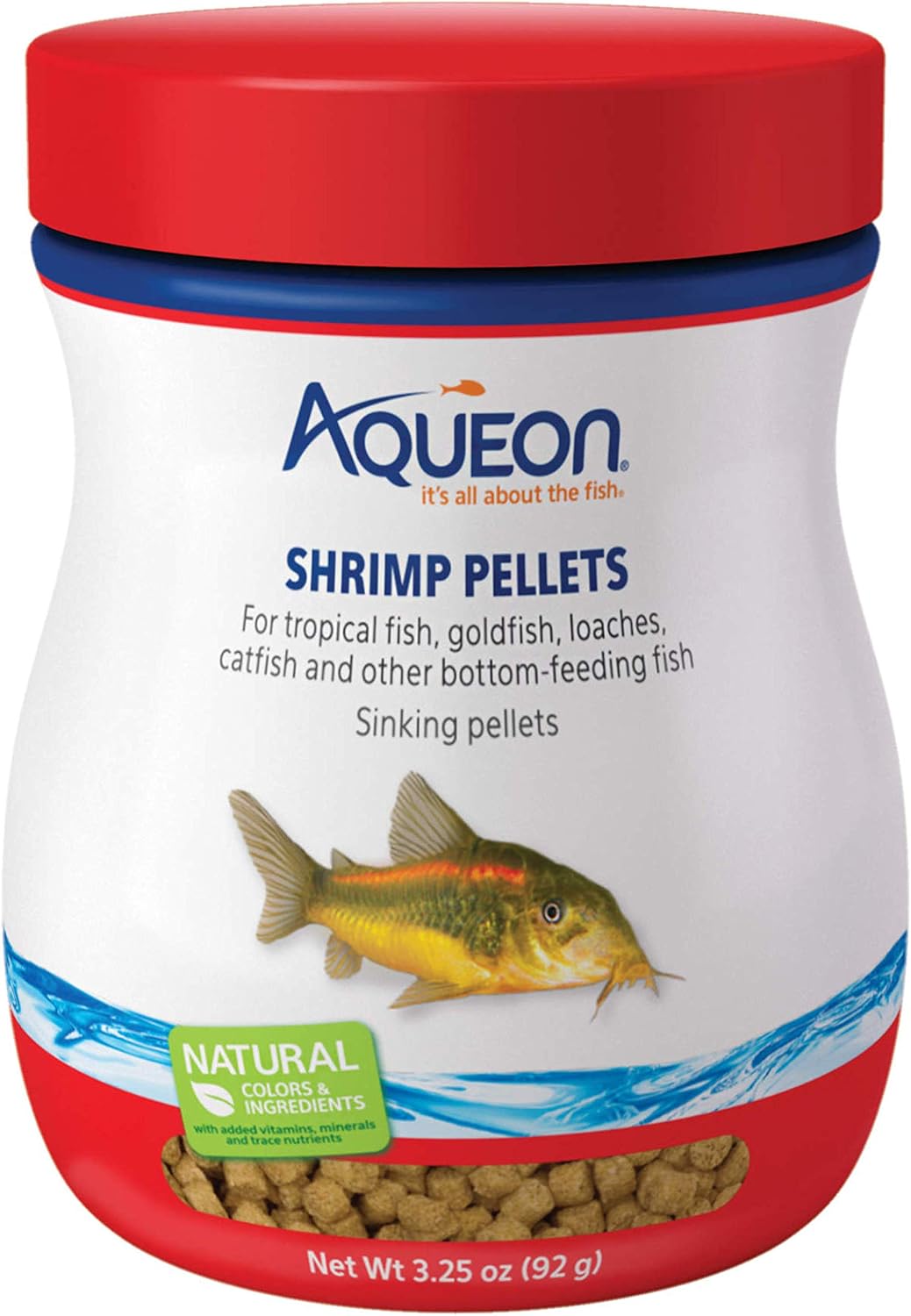 Aqueon Shrimp Pellets Sinking Food for Tropical Fish, 6.5 oz