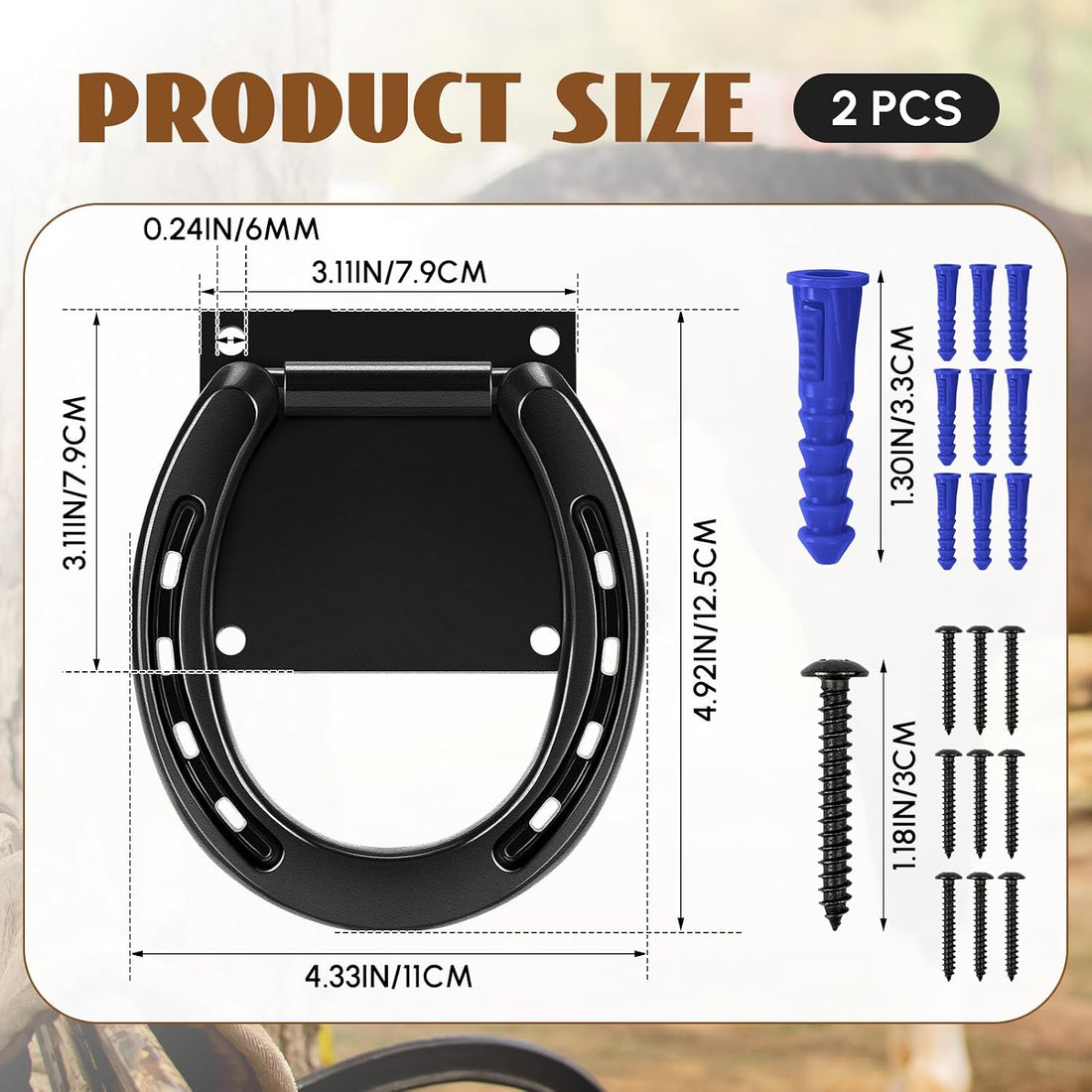 Zhengmy 2 Set Heavy-Duty Tie Ring for Horses with 8 Expansion