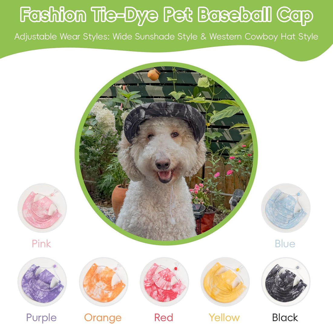 Tie-Dye Dog Baseball Hat with Ear Holes