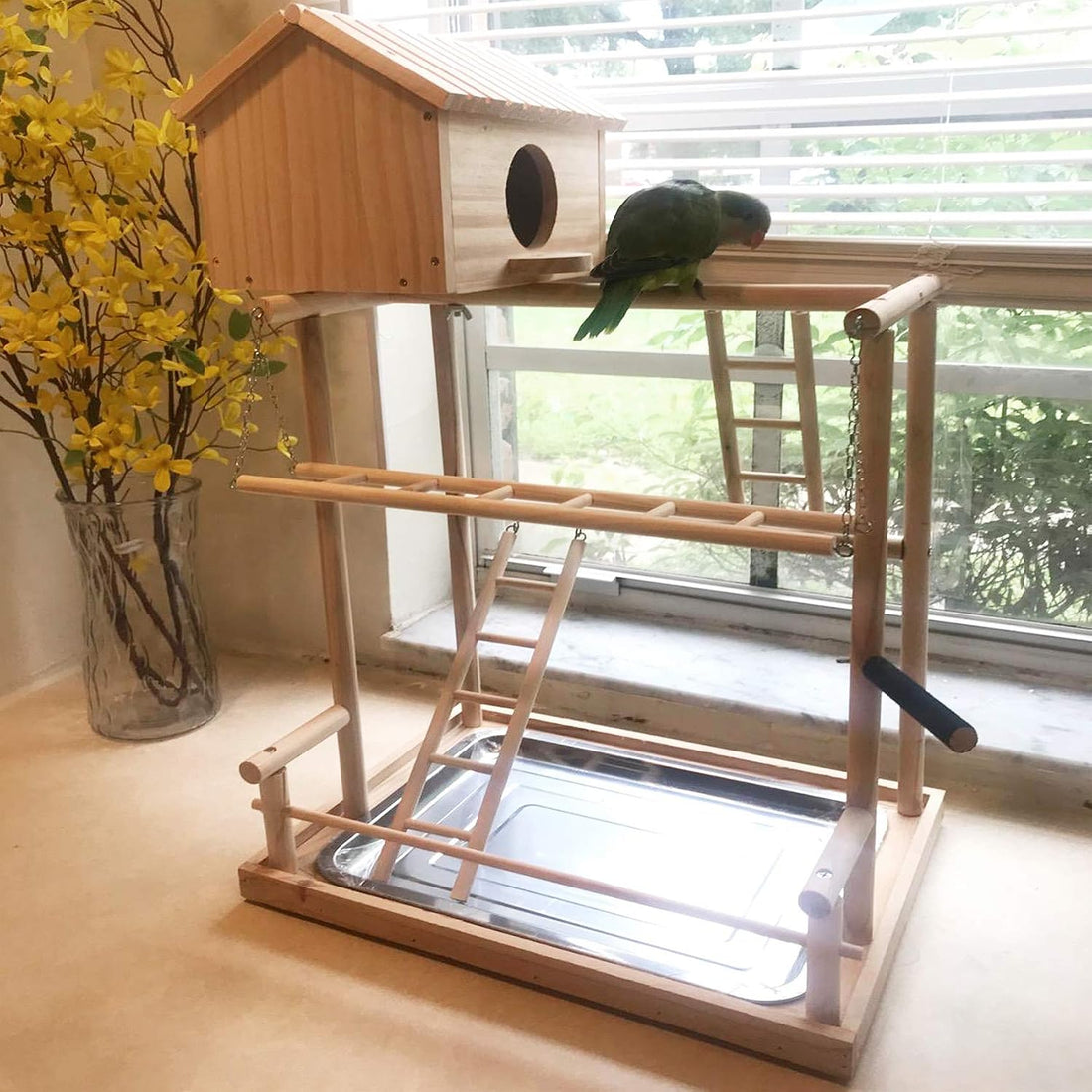 HiCaptain Large Bird Playground, 3 Layers Cockatiel Playground