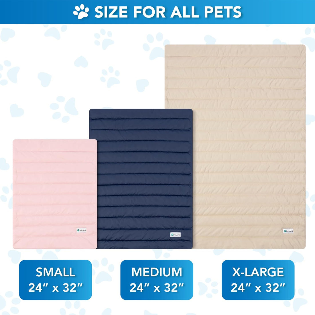 PetAmi Dog Cooling Mat Blanket Pet Pad for Small Medium Cat, Small