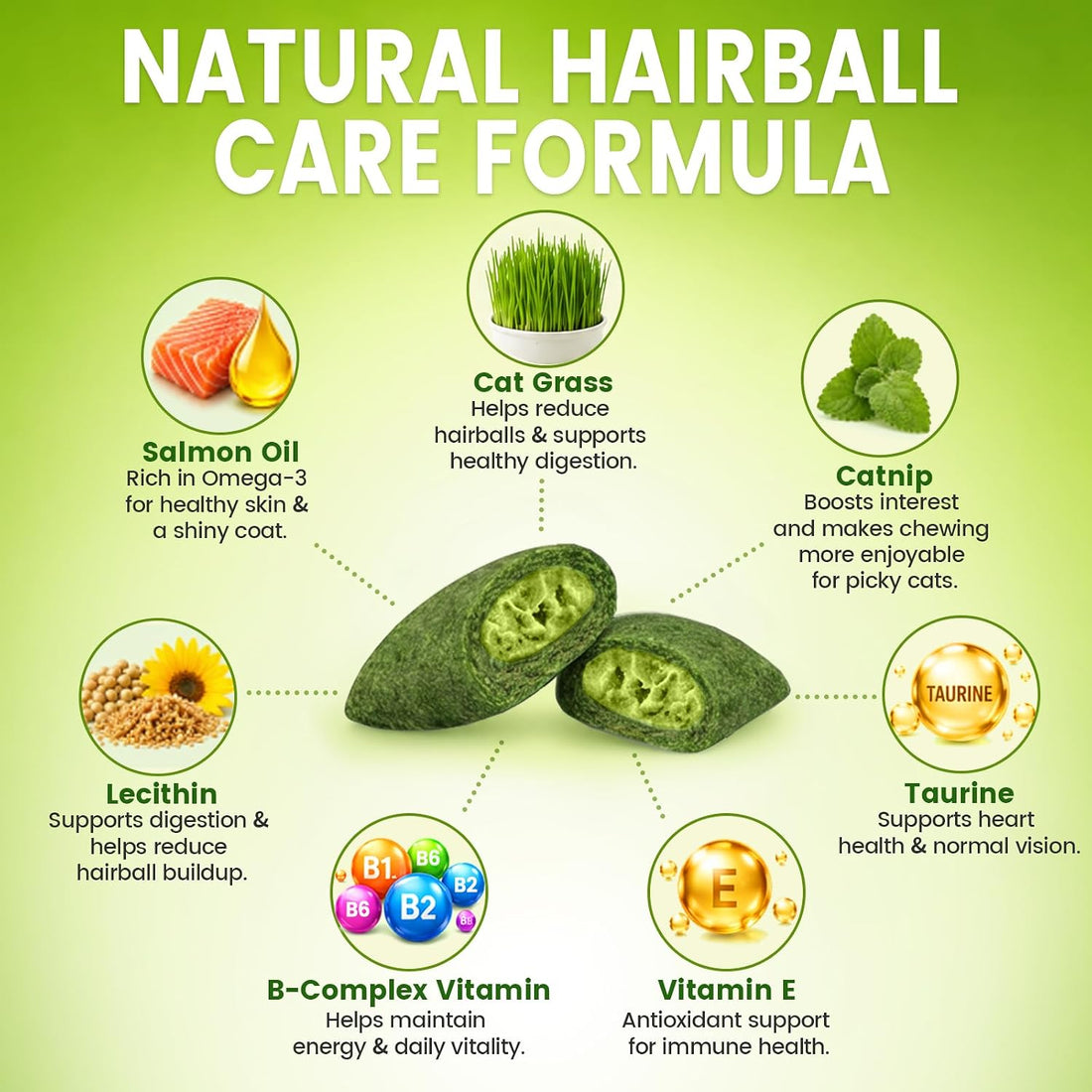 Cat Grass Treats, Hairball Treatment for Cats, for Indoor Cats