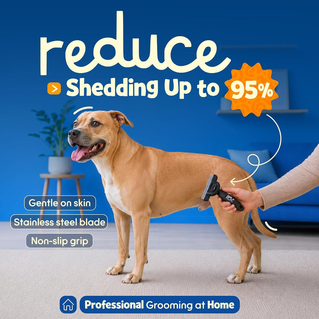 Be Best Pets Deshedding Brush for Dogs & Cats