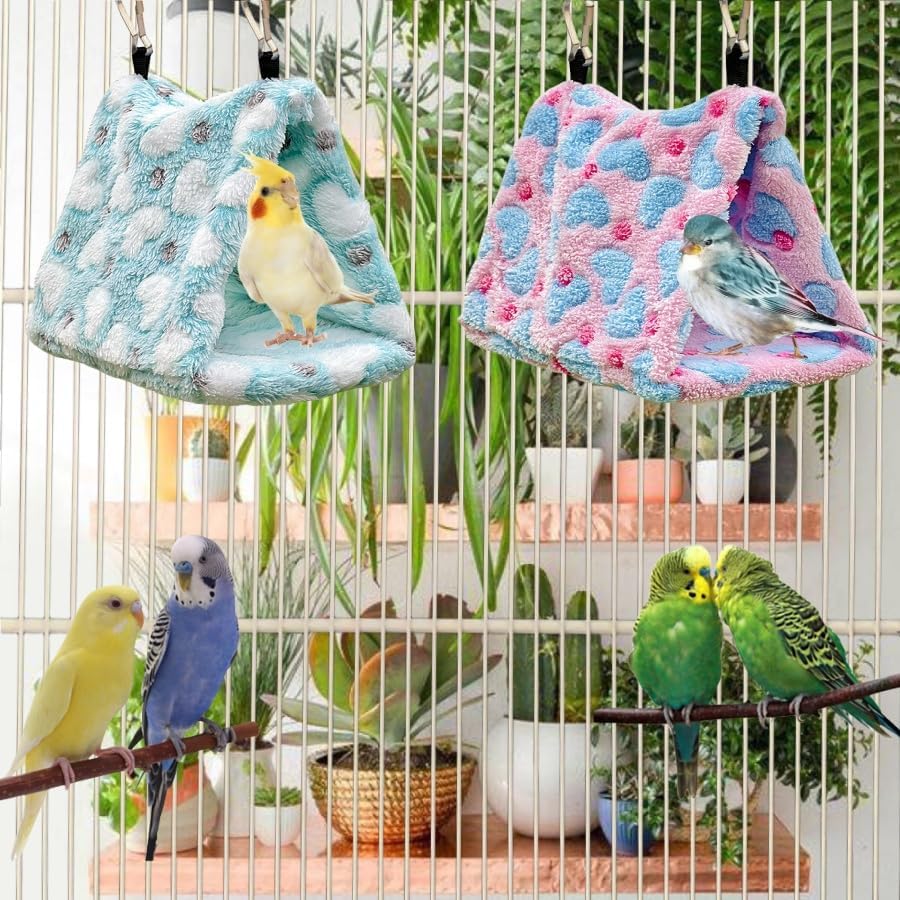 Magnoloran 2 Pack Warm Bird Nest Plush Snuggle Bird Hammock Hanging