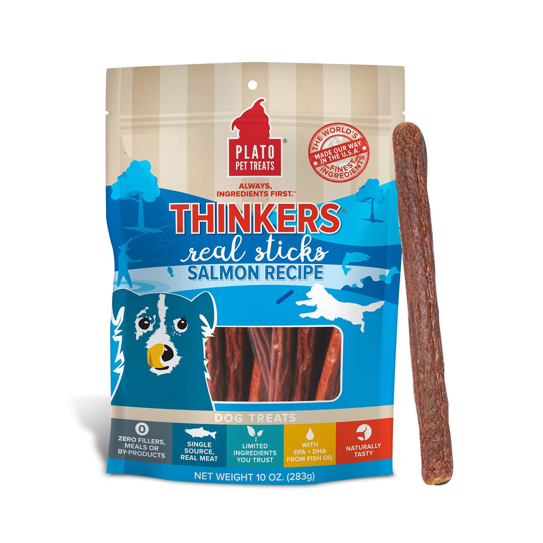 Plato Meat Sticks Salmon Dog Treats