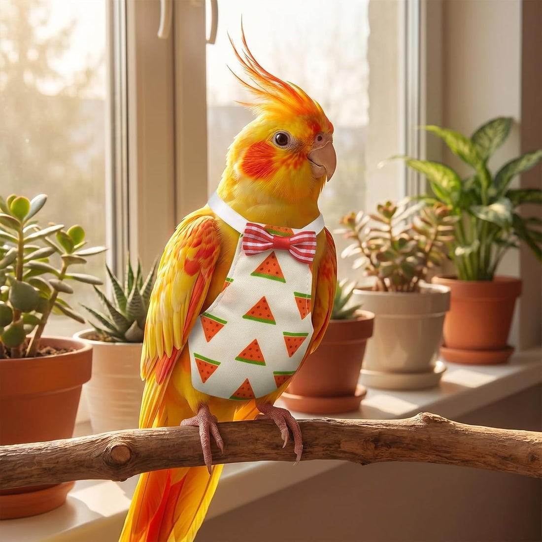 Jeffdad 4 Pcs Bird Diapers, Cute Pet Bird Diaper Pamper for Parrots
