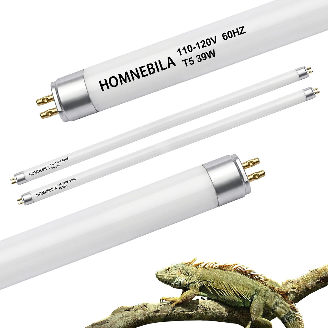 T5 10.0 UVB Reptile Light Bulb, 24W 22" 2-Pack for Bearded Dragon