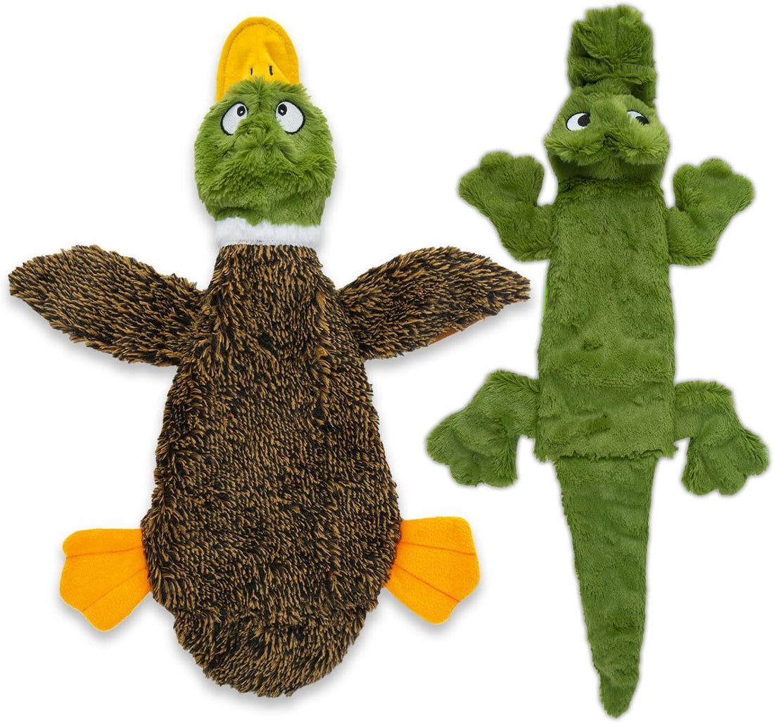 Best Pet Supplies 2-in-1 Stuffless Squeaky Dog Toy - 4 Figures