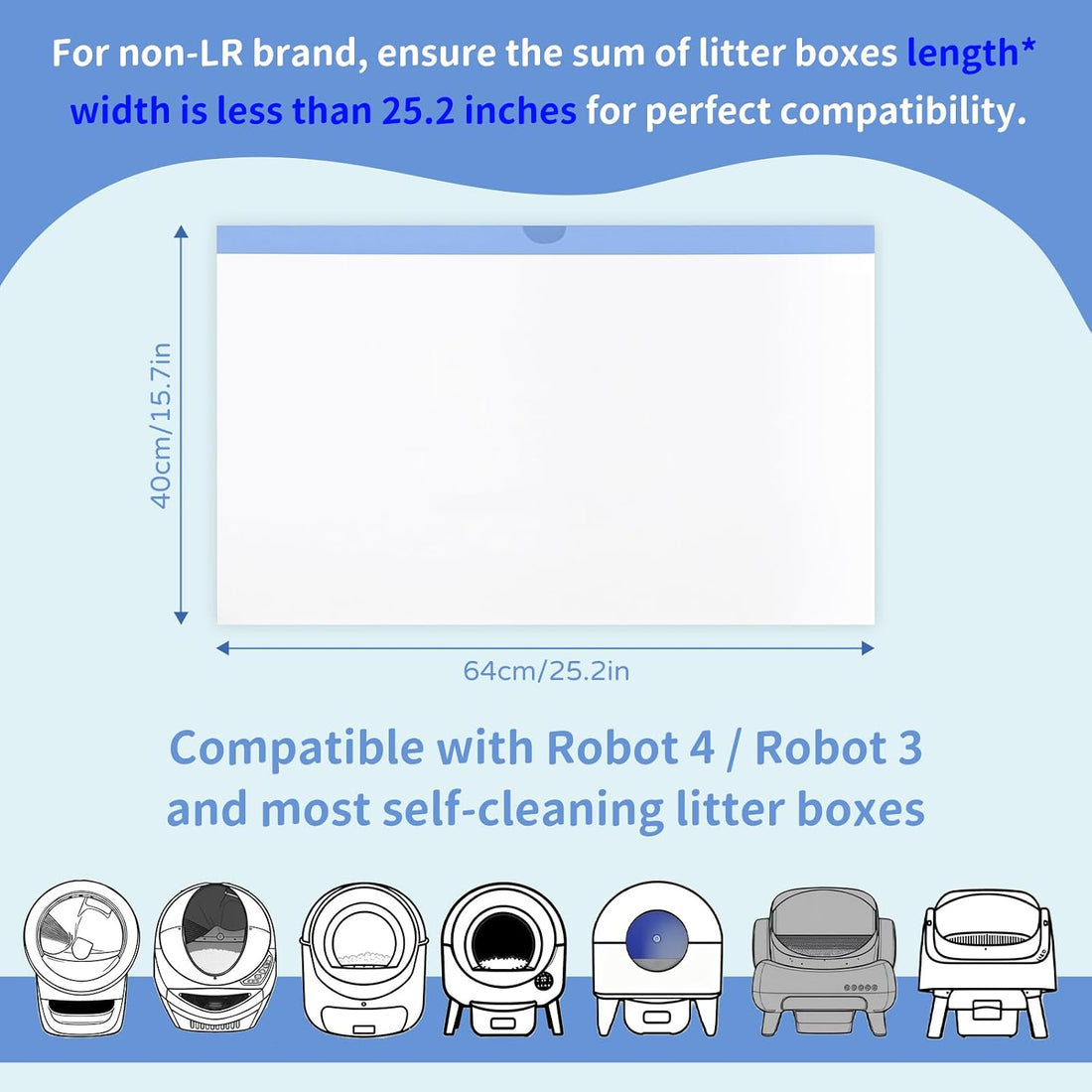 45 Count Tear-Free Waste Drawer Liners Bags Compatible with Litter