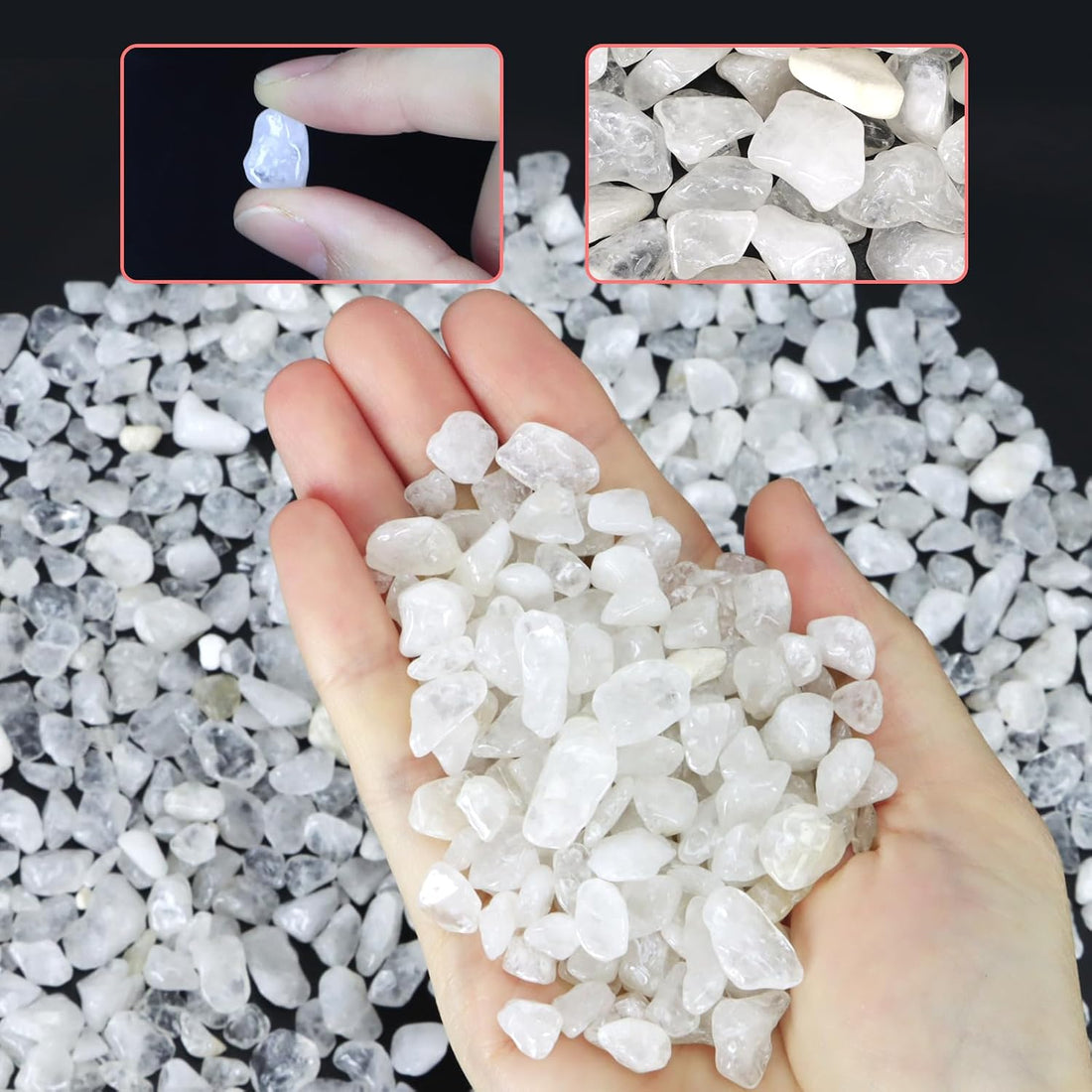 Twdrer 2lb Natural White Crystal Quartz Chips
