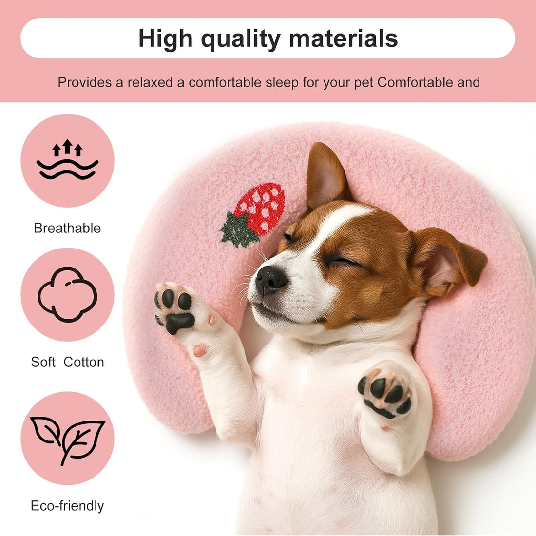 U-Shaped Pillow for Pets Pet Calming Pillow, Half Donut Cuddler