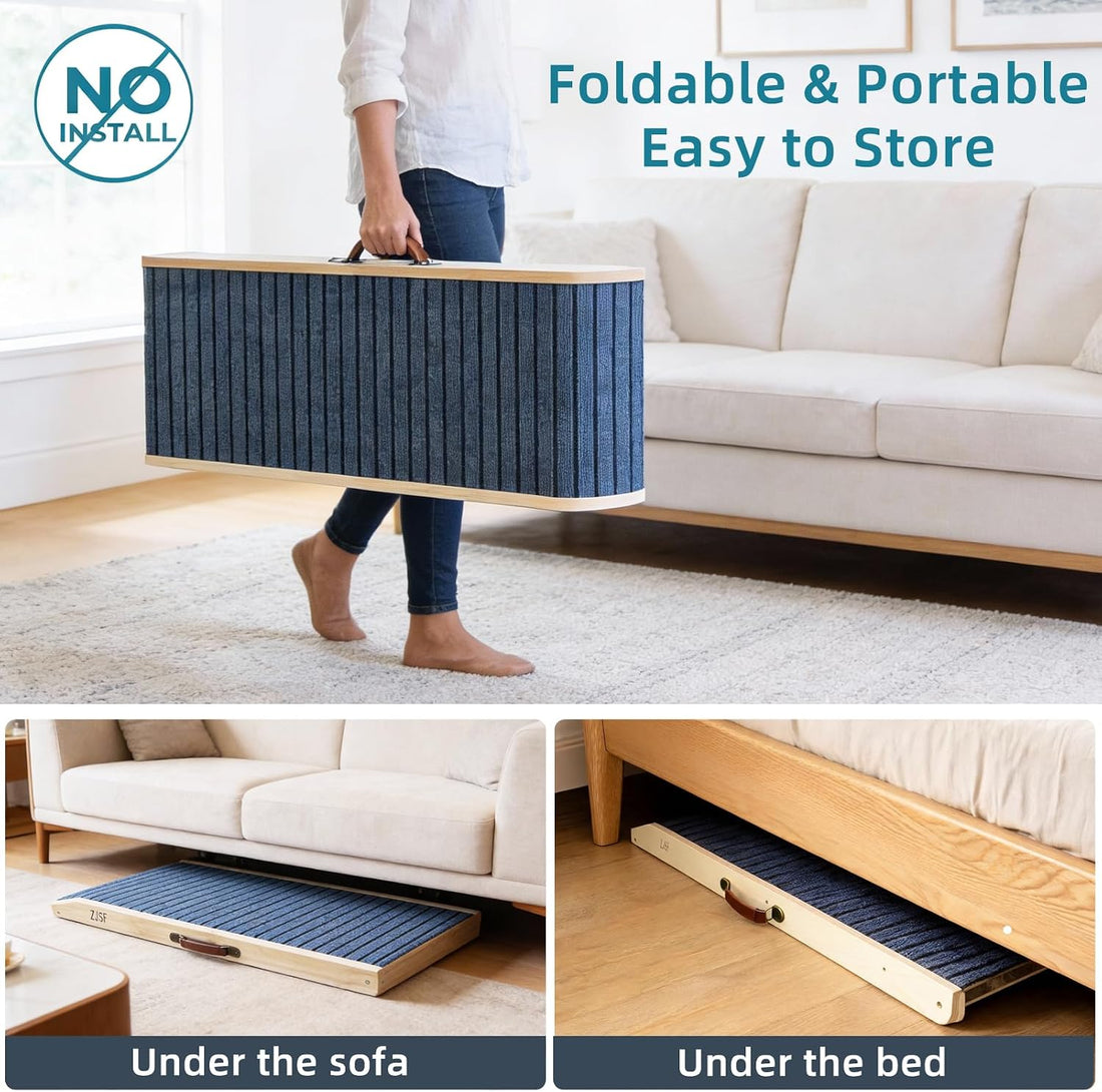 ZJSF Wooden Dog Ramp for High Bed & Couch