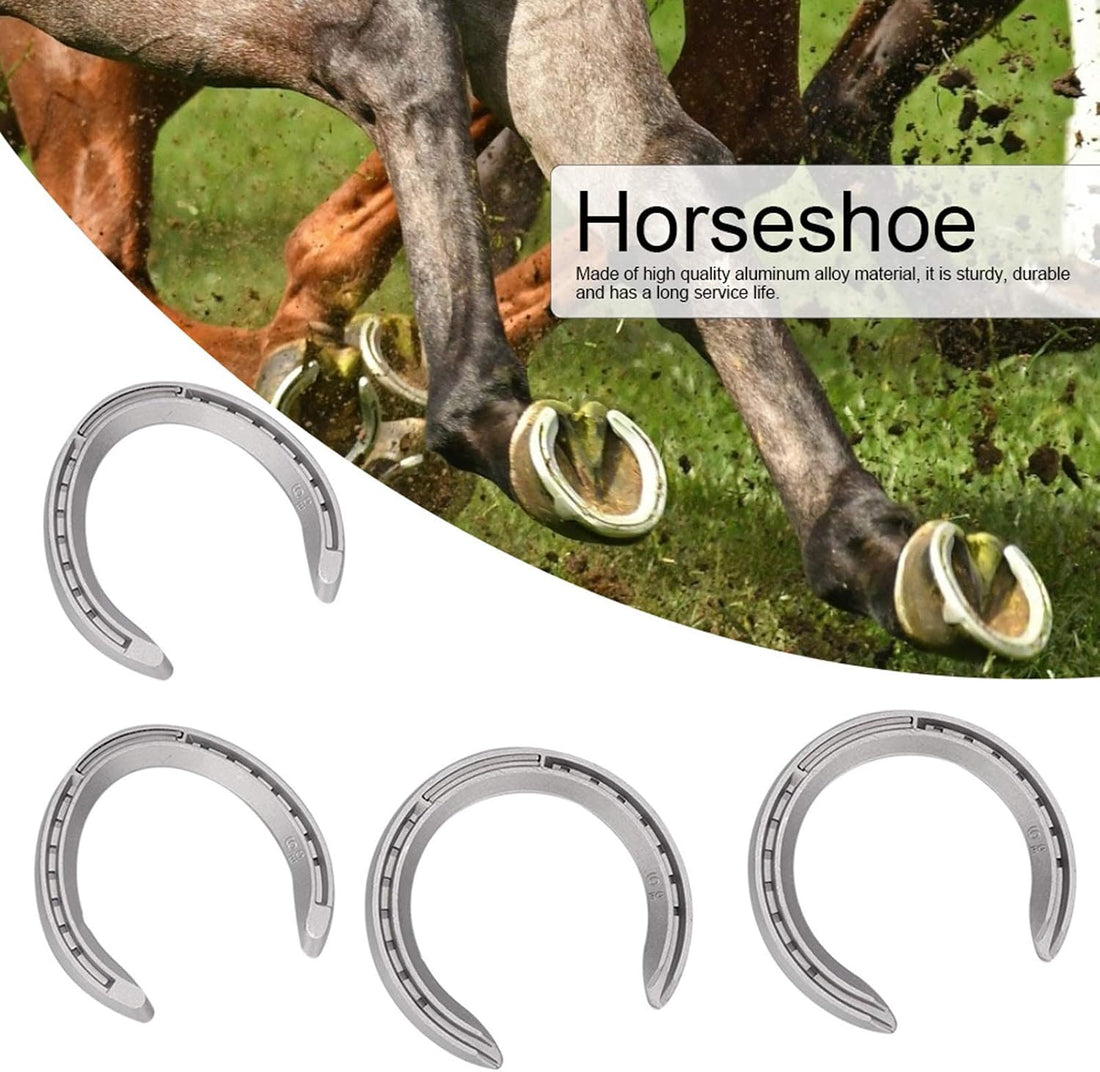 Pilipane Aluminum Alloy Horseshoes 4pcs Horse Riding Tool Kit