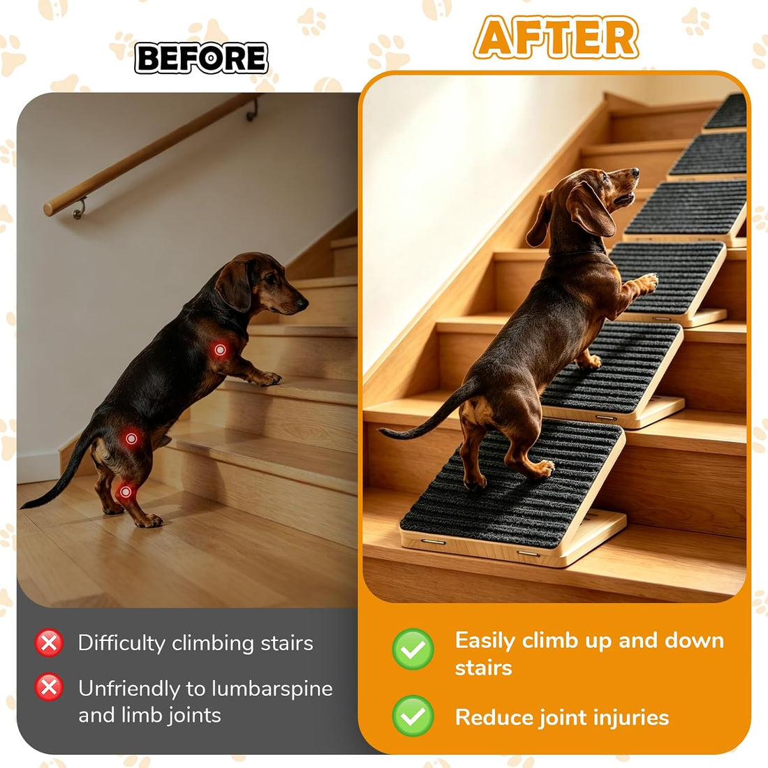 Adjustable Dog Ramp for Stairs - 3 Pack, Dog Stairs for Small Dogs