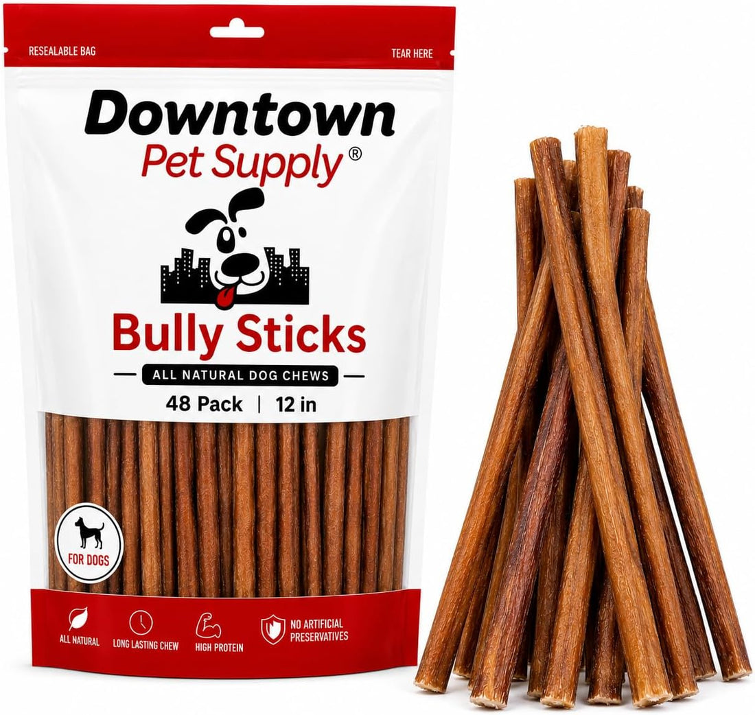 Downtown Pet Supply Bully Sticks for Dogs - Natural 6 Inch Beef Chews