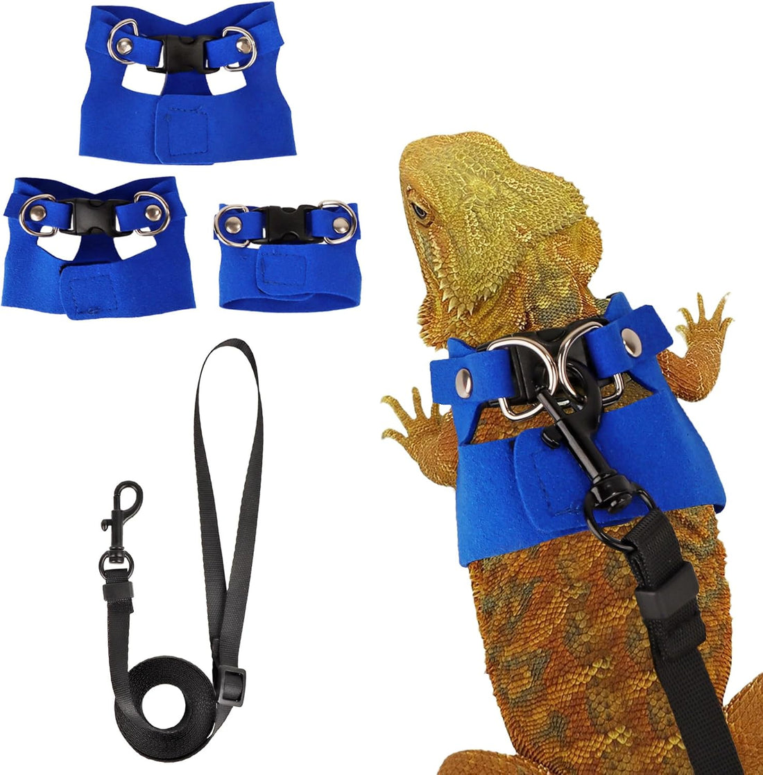 ADOGGYGO Bearded Dragon Harness Leash Set, 3 Size Lizard Harness
