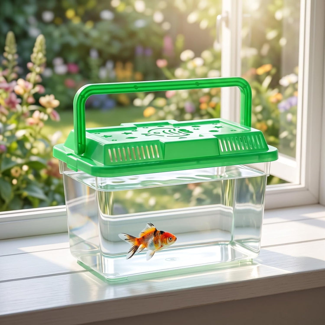 NOLITOY 4 pcs Thick Plastic Portable Fish Tank Mini Aquarium Travel