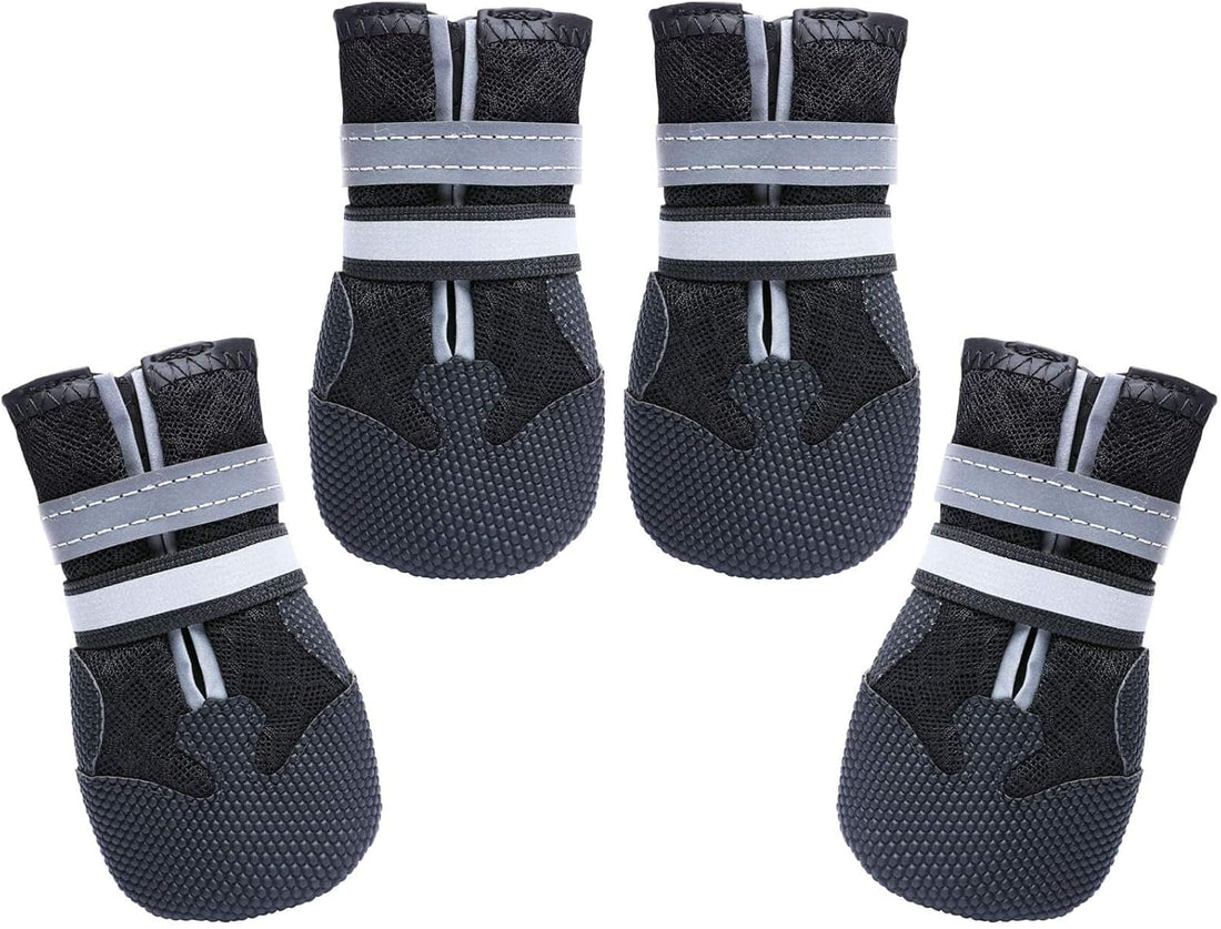Dimicoo Breathable Dog Boots for Medium Large Dogs,Non-Slip Dog Shoes