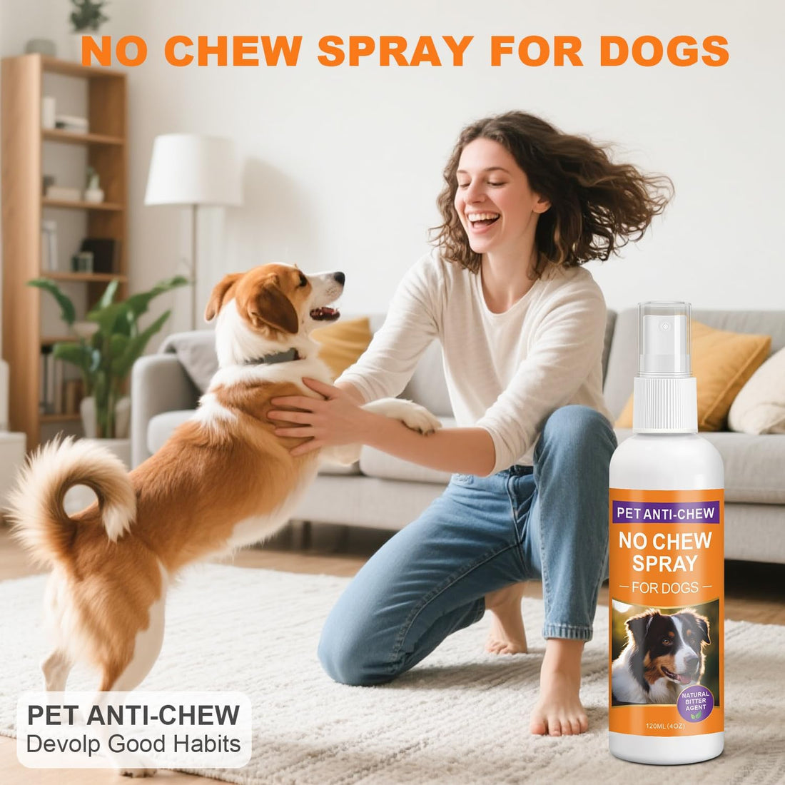No Chew Spray for Dogs, Stop Destructive Behavior (120ml)