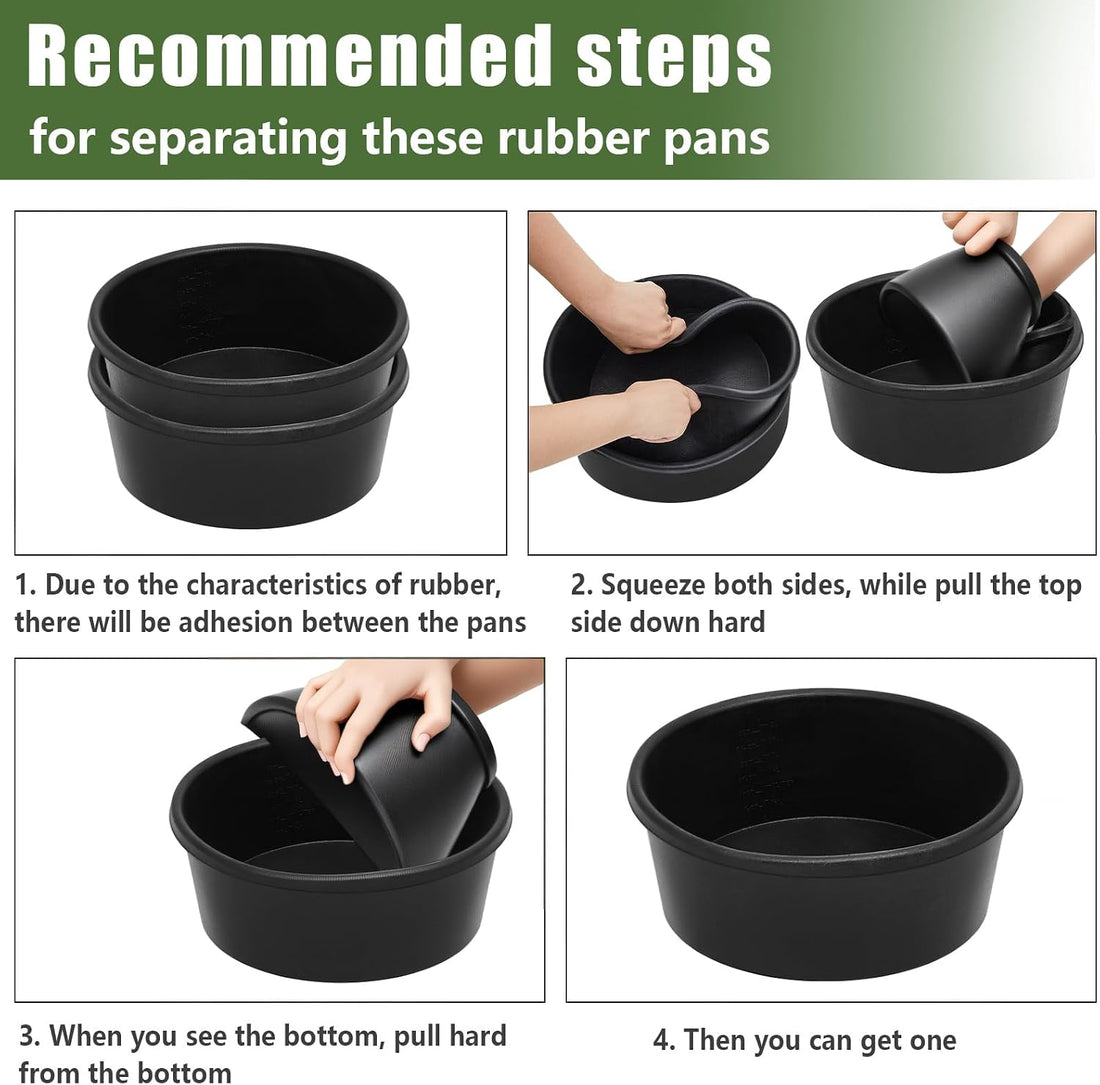 Sadnyy 2 Pcs 4 Quart/ 1 Gallon Rubber Feeder Pan Horse Feed Bucket