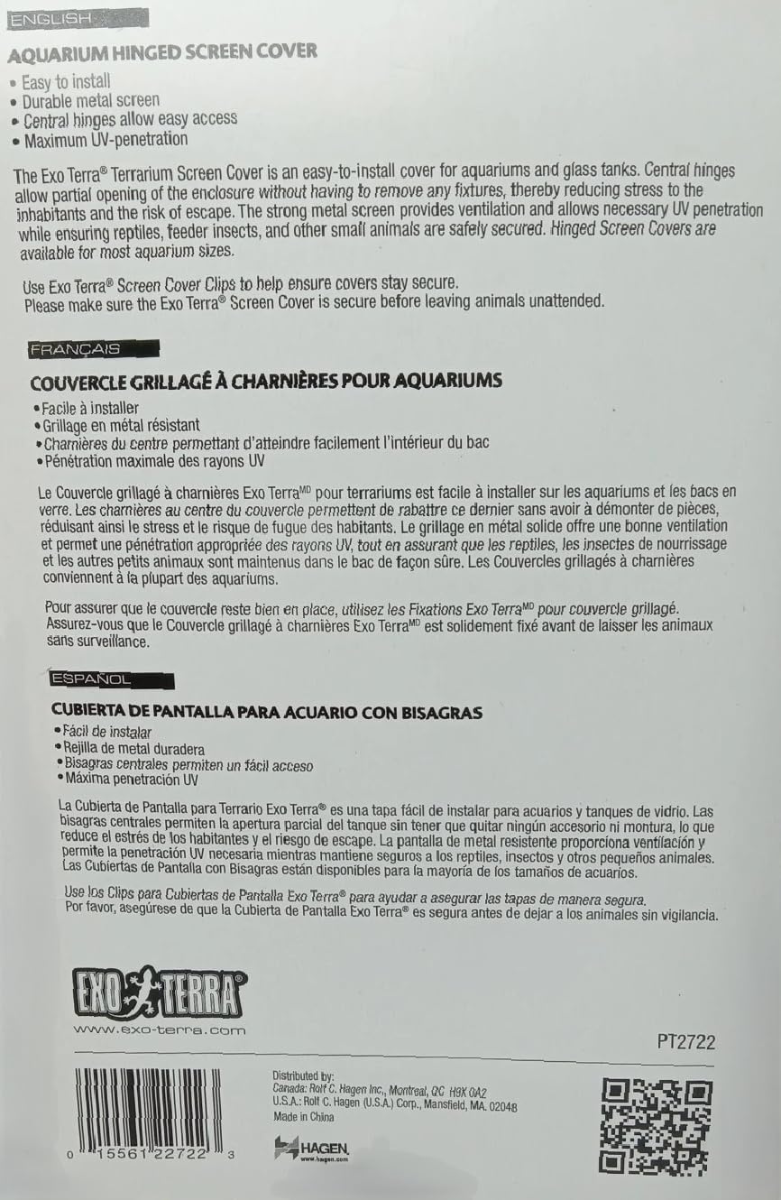 Exo Terra Screen Cover for Hinged Door, 15 to 20-Gallon