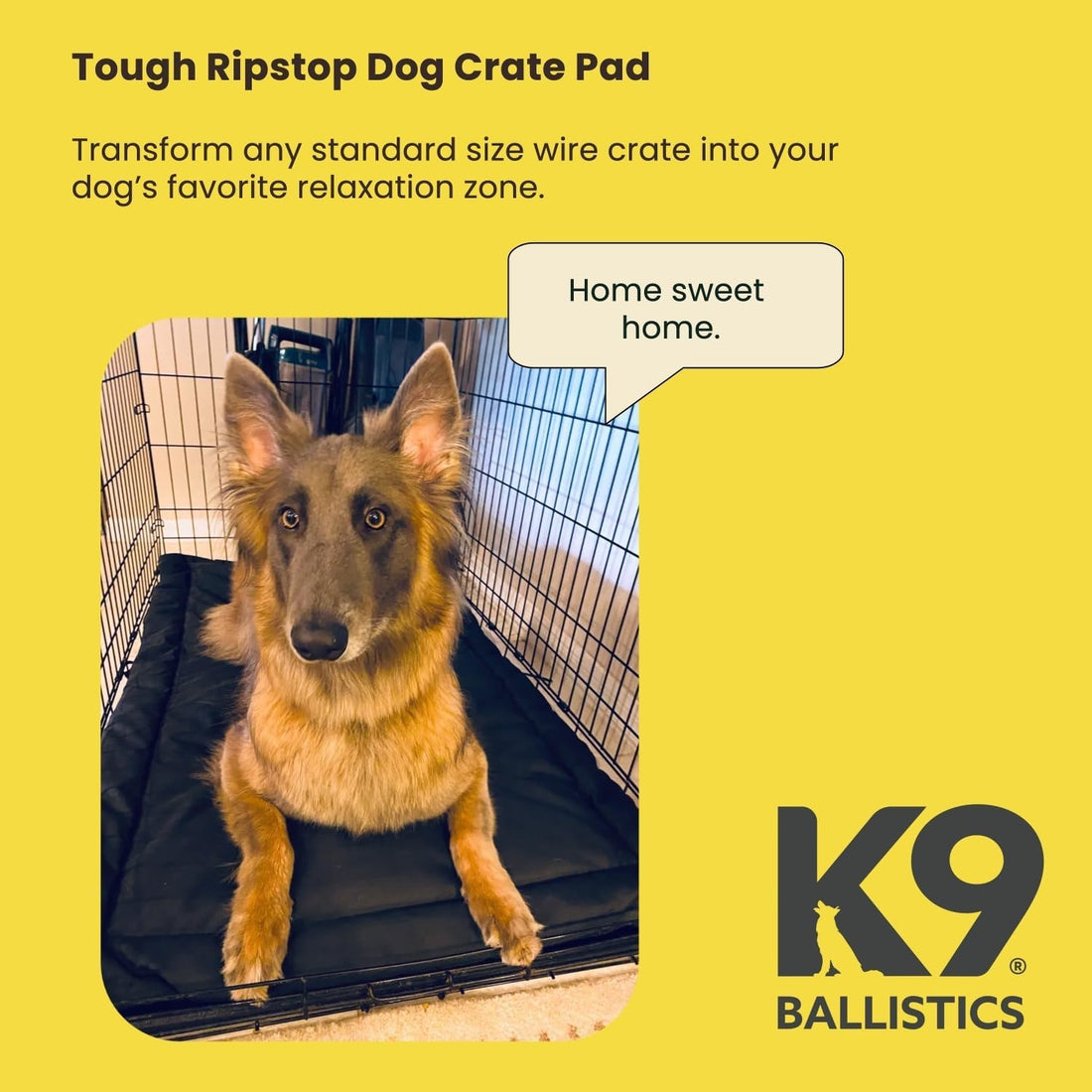 K9 Ballistics Tough Ripstop Dog Crate Pad, 41 x 27, Sage Green