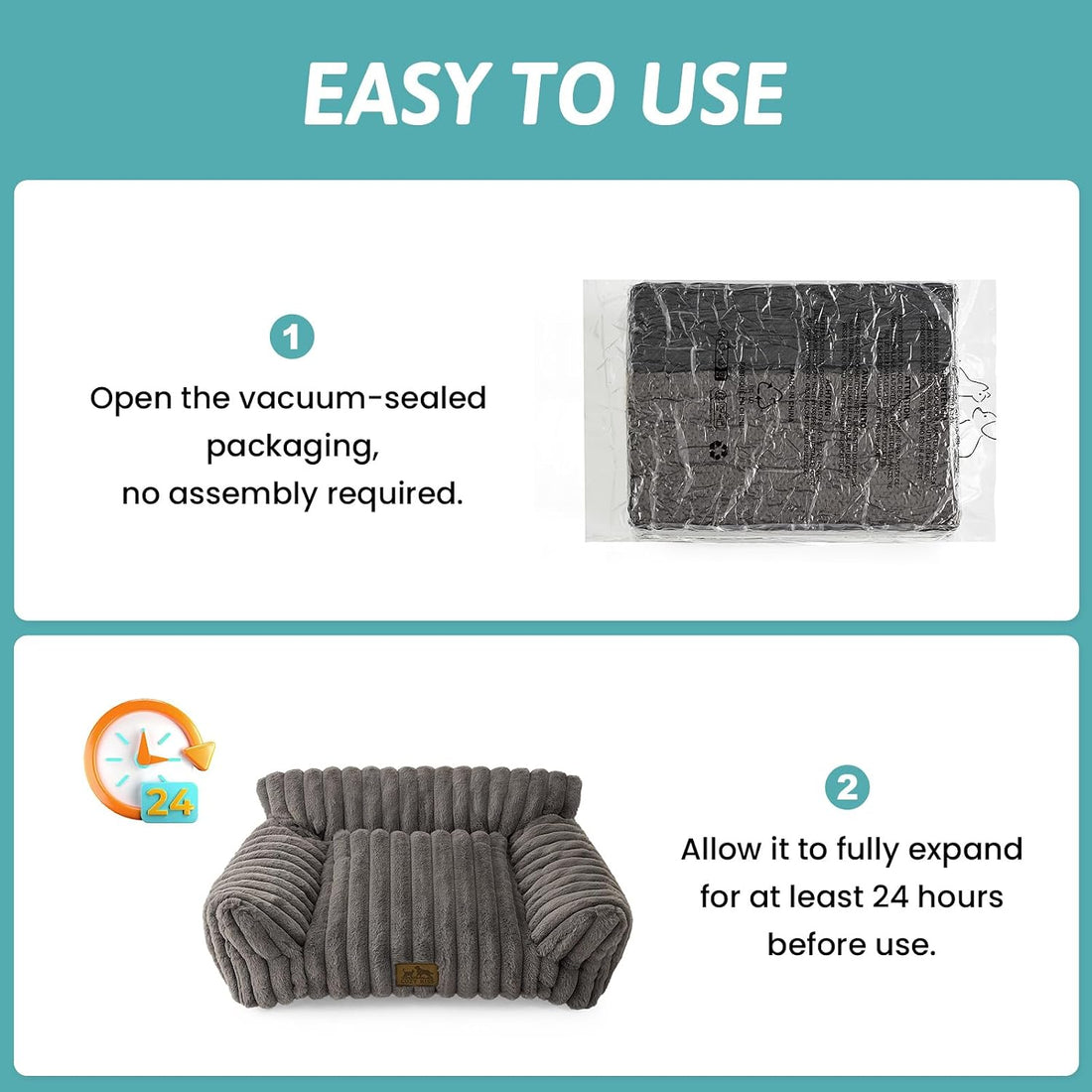 COZY KISS Cute Cat Couch, Fluffy Sofa Bed for Cats and Small Dogs