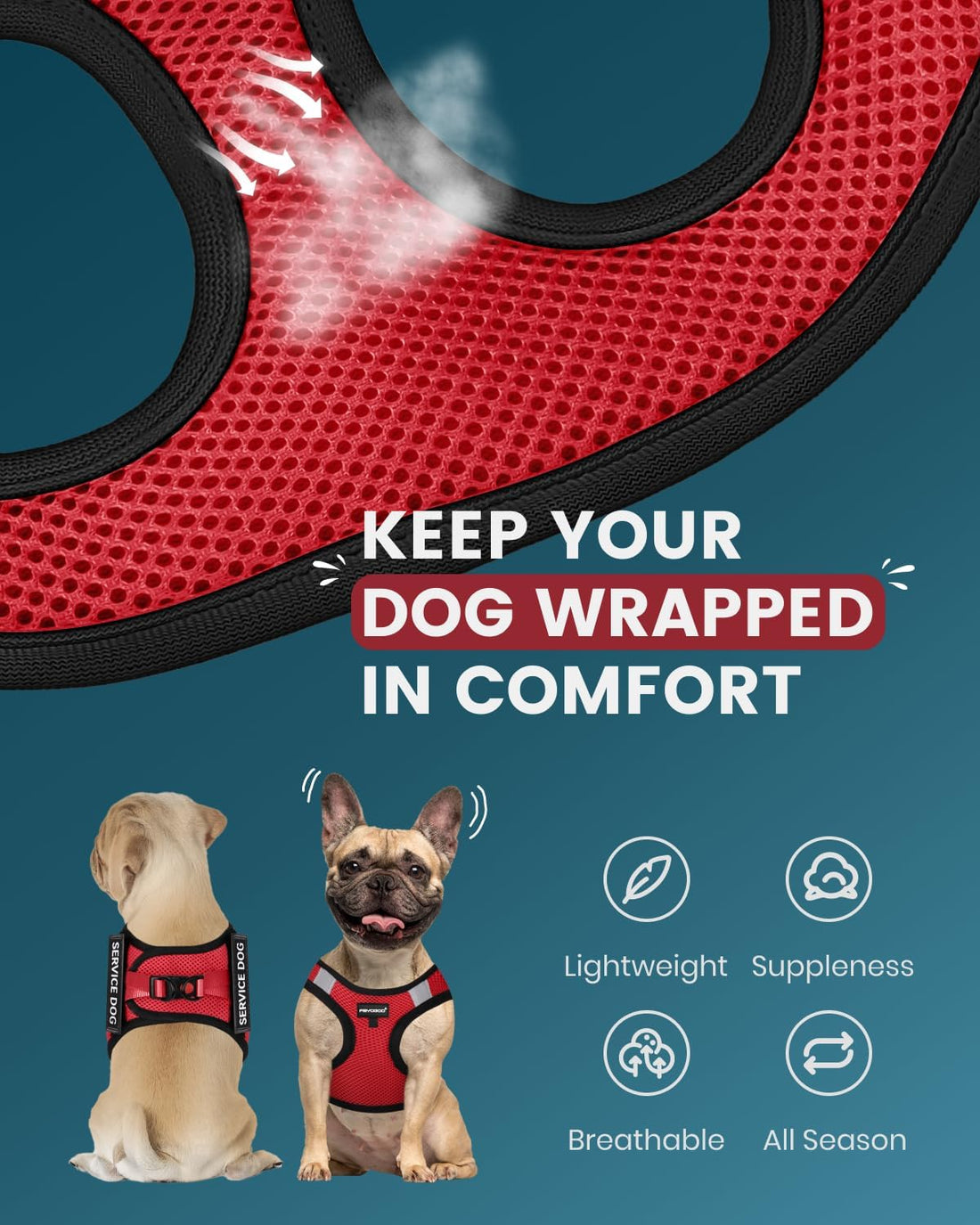 FAYOGOO Service Dog Vest for Small Dogs