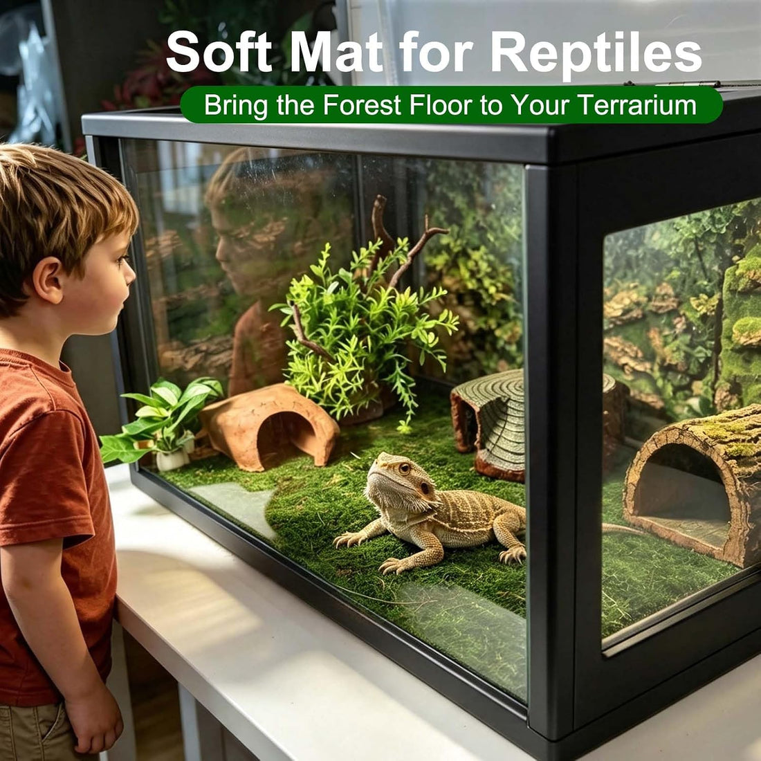 Reptile Carpet Terrarium Liner Bedding Substrate Floor Mat,15.7"x11.8"