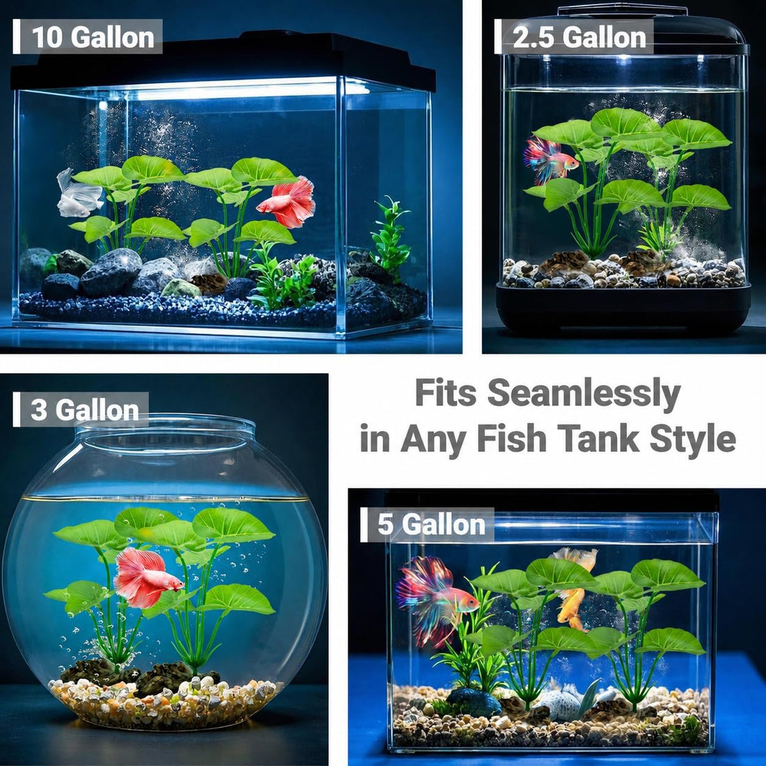 2-Pack Aquarium Decor Fish Tank Decorations 6-inch Betta Fish Tank