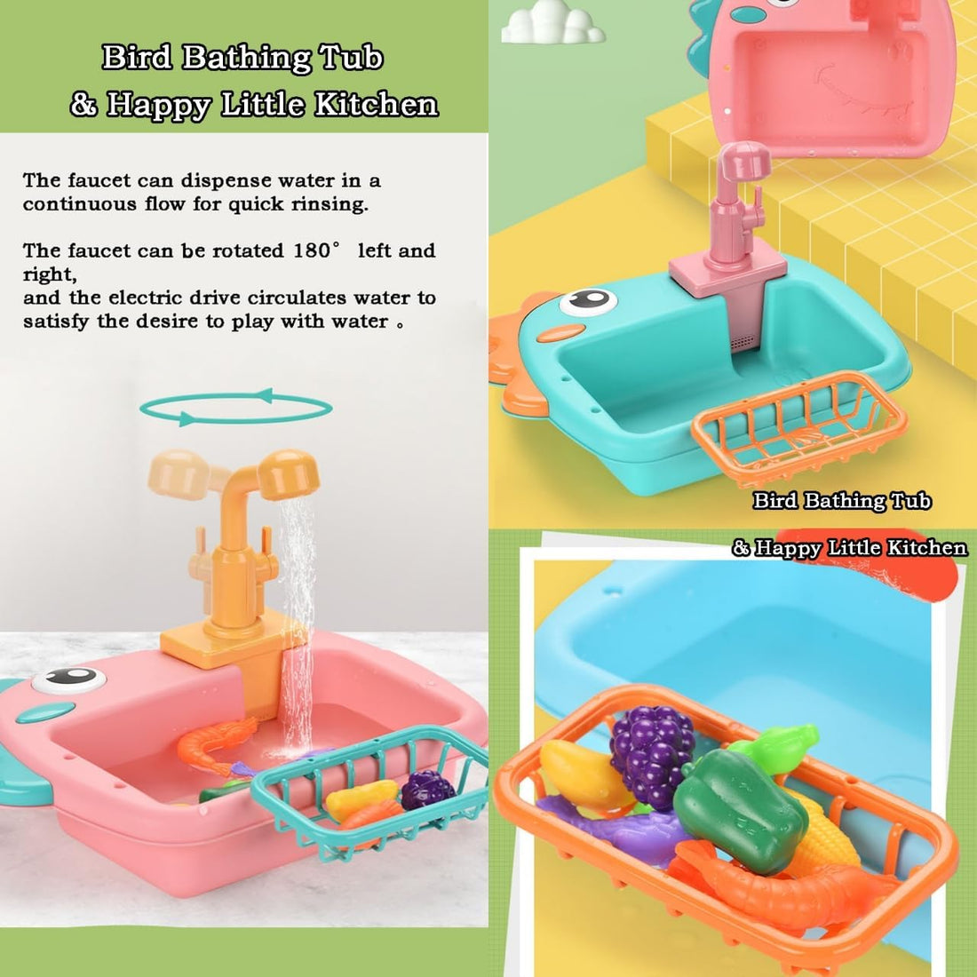 Hzampsun Automatic Bird Shower & Parrot Bath Fountain,Cage Mountable