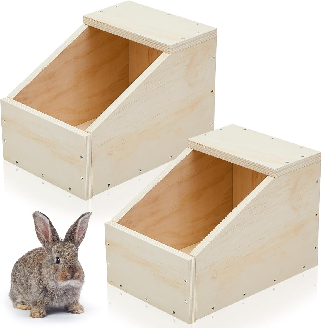 Maxcheck 1 Pack Wooden Rabbit Nesting Box, 16x11x11 Inch Hutch Hideout