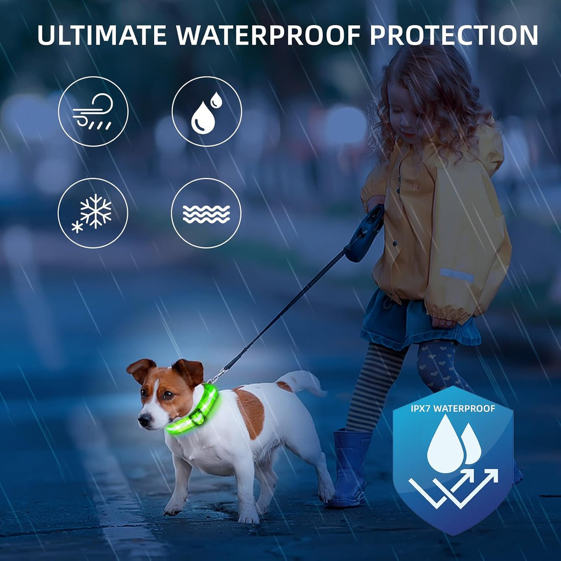 Super Bright LED Dog Collar, Waterproof Light up Collars