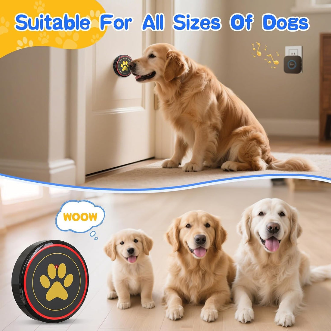 ChunHee Dog Bells for Door, Wireless Dog Doorbell for Potty Training