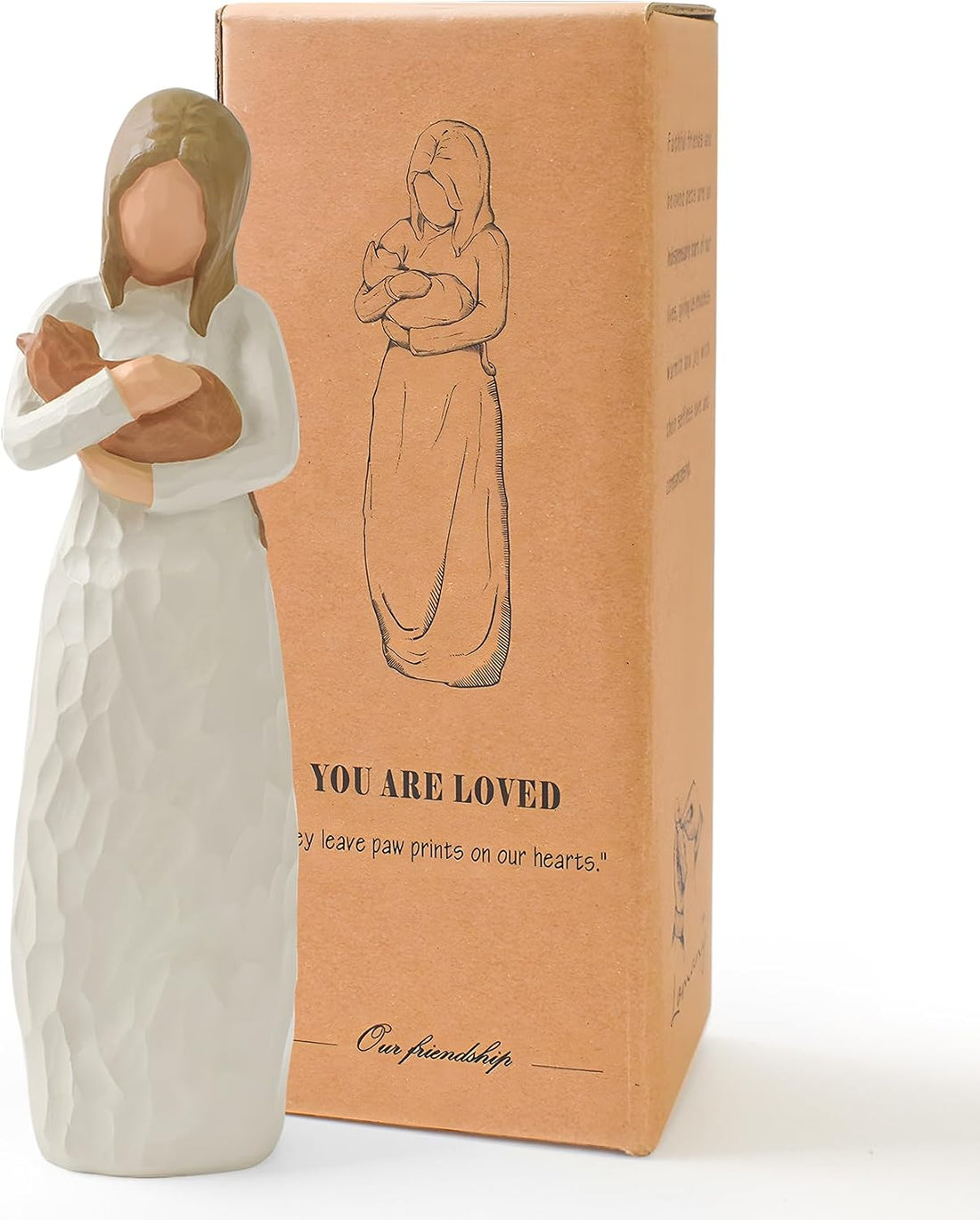 Cuayaes Cat Memorial Gifts, Orange Cat Figurines Loss of Cat Sympathy