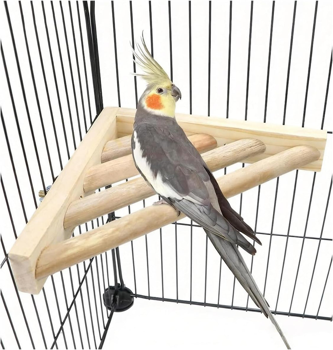Litewoo Bird Perch Corner Platform Stand Shelf for Parrot Budgie Cage