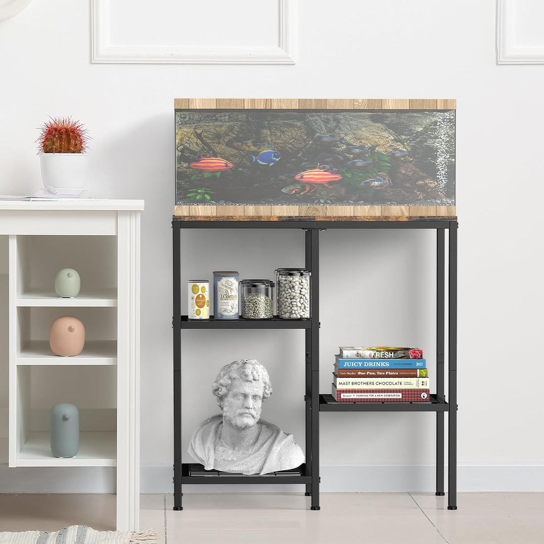 20 Gallon Fish Tank Stand, Metal Aquarium Stand, with 3-Tier Shelf