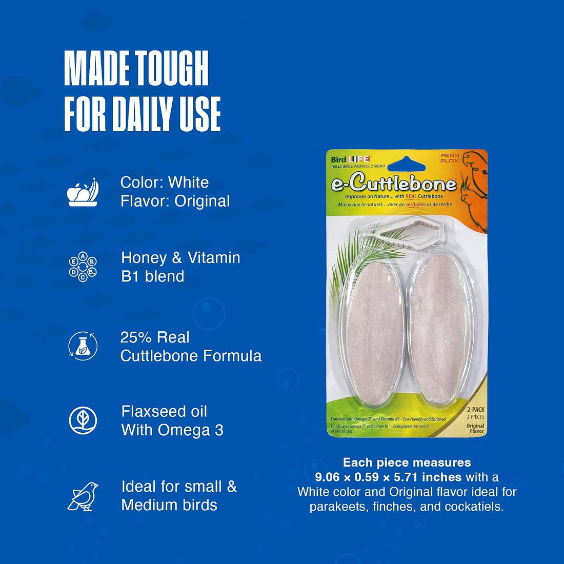 Penn-Plax Bird-Life E-Cuttlebone Natural, 1 Pk (2 Counts) - White