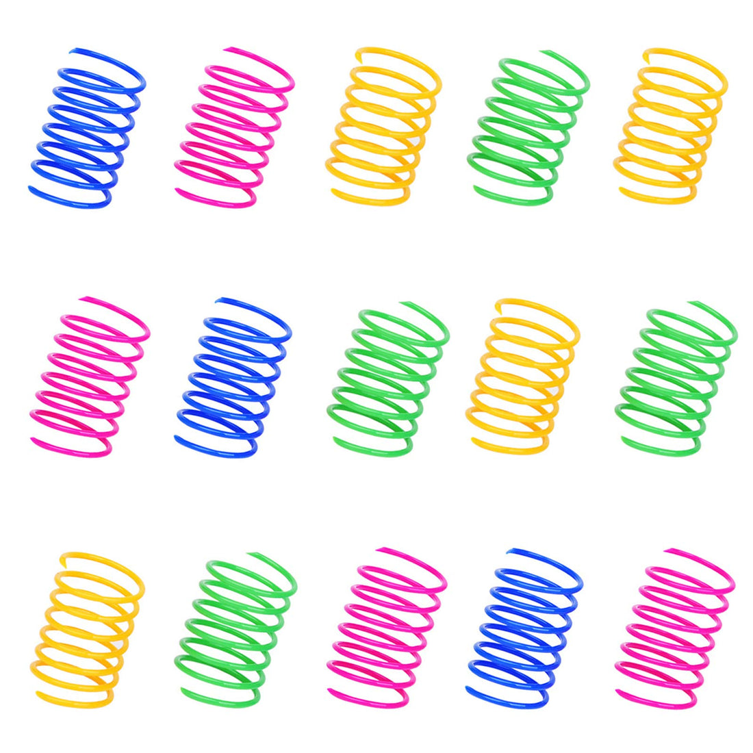 ISMARTEN 100 Pack Pet Wide Colorful Springs Cat Toys Plastic Coil