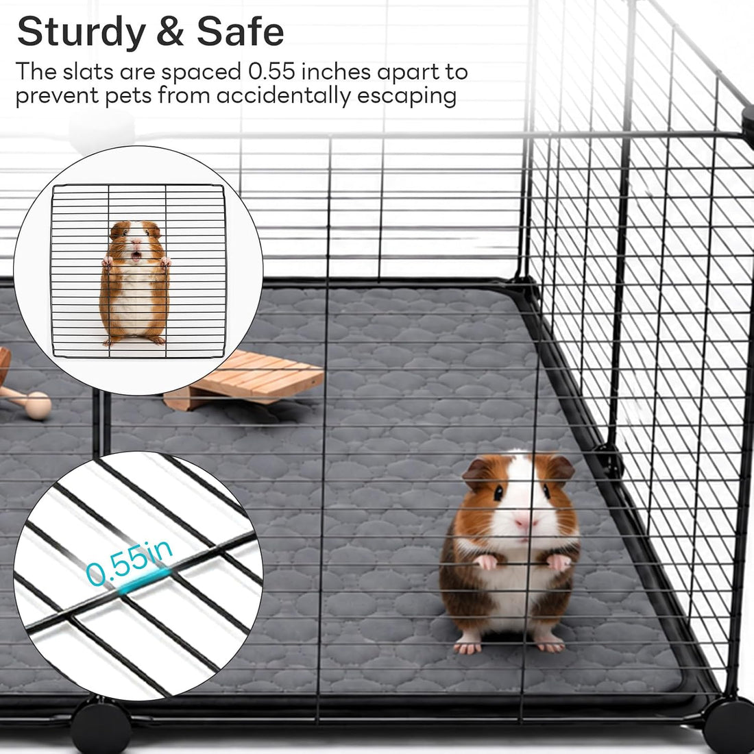 Guinea Pig Cage - C&C Small Animal Playpen with Waterproof Liner
