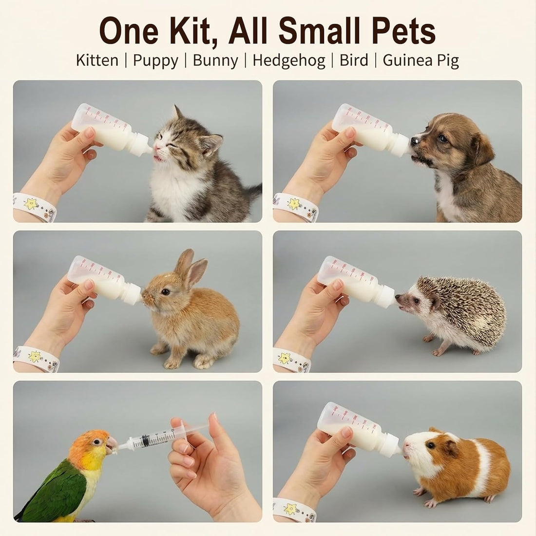 Pet Nursing Kit, 17Pcs Newborn Kitten Bottle Feeding Set for Small