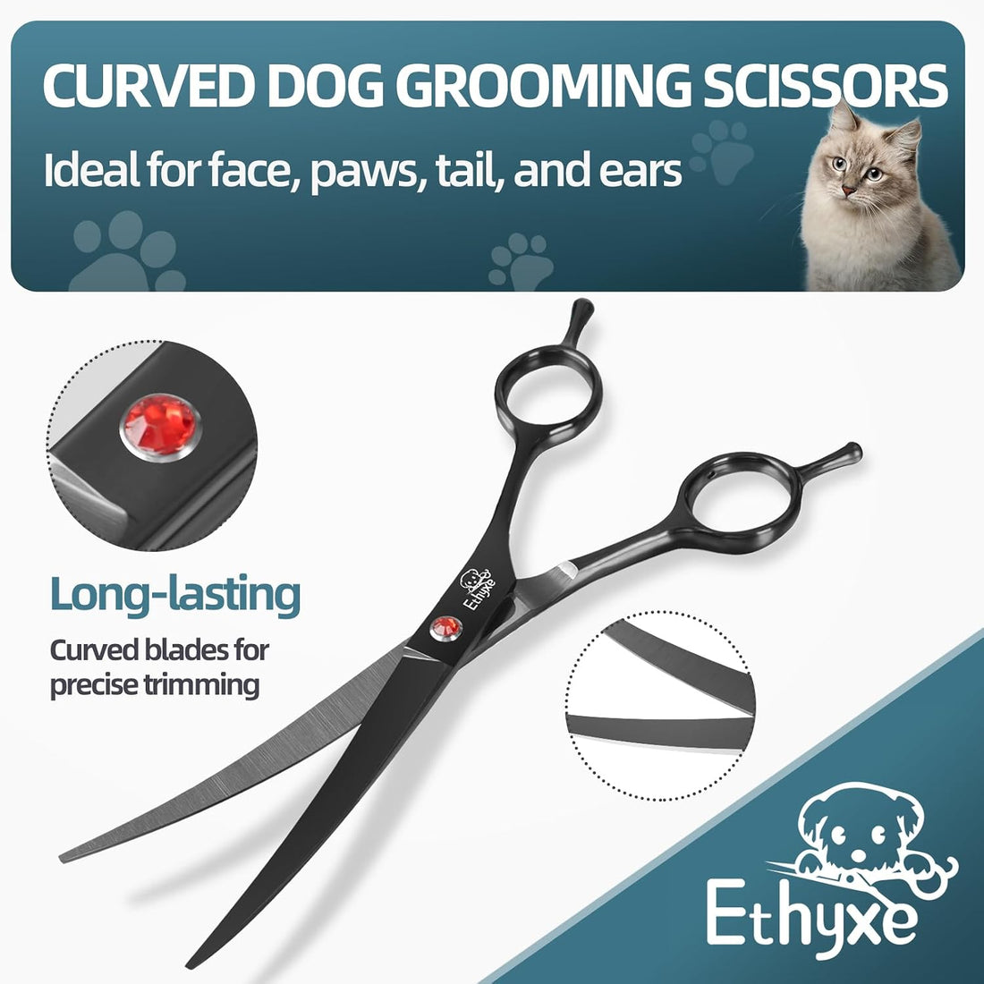 7-Inch Dog Grooming Scissors Set, 4-in-1 Pet Shears Kit